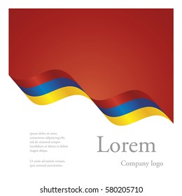 New brochure abstract design modular pattern of wavy flag ribbon of Armenia