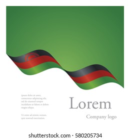 New brochure abstract design modular pattern of wavy flag ribbon of Malawi