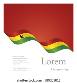 New brochure abstract design modular pattern of wavy flag ribbon of Ghana