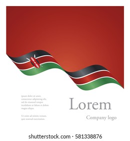 New brochure abstract design modular pattern of wavy flag ribbon of Kenya