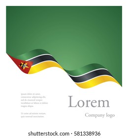 New brochure abstract design modular pattern of wavy flag ribbon of Mozambique