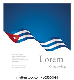 New brochure abstract design modular pattern of wavy flag ribbon of Cuba