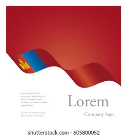 New brochure abstract design modular pattern of wavy flag ribbon of Mongolia