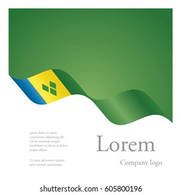 New brochure abstract design modular pattern of wavy flag ribbon of Saint Vincent