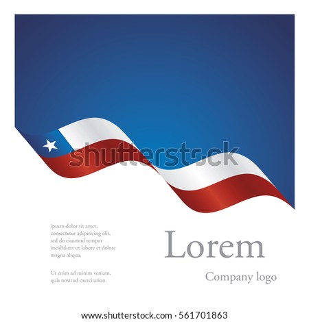 New brochure abstract design modular pattern of wavy flag ribbon of Chile