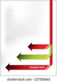 New brochure design with arrow shaped ribbons