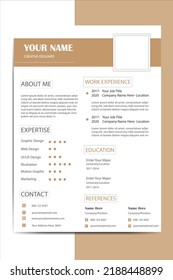 New Brown Resume Template Design