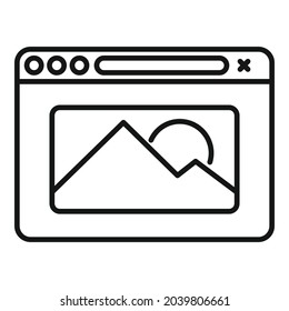 New browser icon outline vector. Internet computer. Window screen