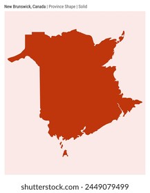 New Brunswick, Canada. Simple vector map. Province shape. Solid style. Border of New Brunswick. Vector illustration.