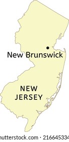 New Brunswick city location on New Jersey map