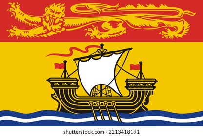 New Brunswick flag, province of Canada. Vector illustration.