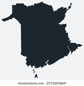 New Brunswick map. Just a simple border map. Shape of the province. Flat blank New Brunswick outline. Vector boundary illustration.