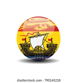 New Brunswick national circle button flag background texture. Vector illustration.