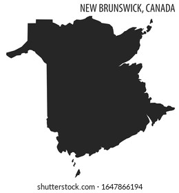 New Brunswick Vector Map Dark Grey on White Background