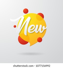 New bubble chat transparent geometric vector banners. Vivid translucent plastic cards. Vector illustration