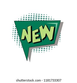 new bubble speech of green banner with halftone background