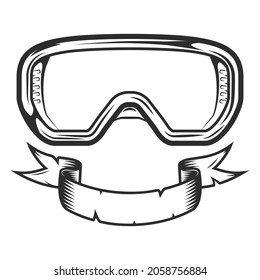 New Builder Construction Safety Glasses With Ribbon Vintage Concept Vector Illustration Isolated On Gray Background
