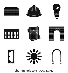 New building icons set. Simple set of 9 new building vector icons for web isolated on white background
