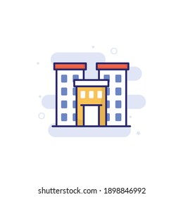 New Building vector filled outline icon style illustration. EPS 10 file 