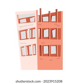 New buildings composition with isolated image of cartoon style house vector illustration