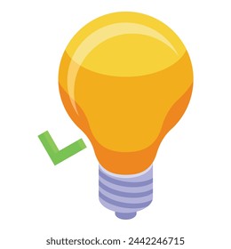 New bulb idea icon isometric vector. Process innovative plan. Mind future brain