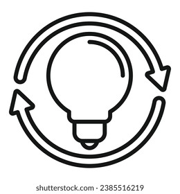 New bulb idea realization icon outline vector. Business vision. Personal challenge