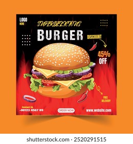 Nuevo póster de Plantilla de Burger Flyer