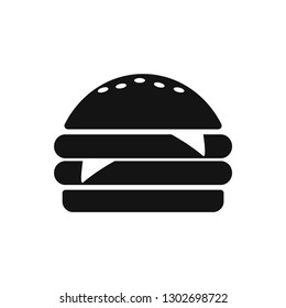 New Burger vector icon. Fast food icon. Burger vector silhouette