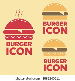 New Burger vector icon. Fast food icon. Burger vector silhouette