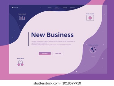 New Business Application. UI UX Vector illustration