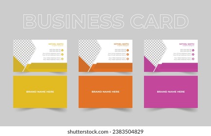 New business card template with three color variation