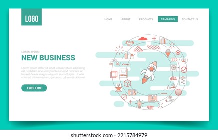 new business concept with circle icon for website template or landing page homepage