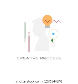 new business idea imagination creative process concept line style isolated