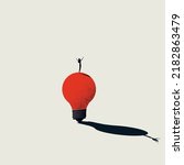 New business idea vector concept. Symbol of brainstorming, innovation, invention, inspiration. Minimal design eps10 illustration