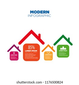 New business infographic.illustration.modern design.home vector.building icon