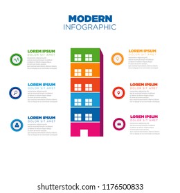 New business infographic.illustration.modern design.home vector.building icon