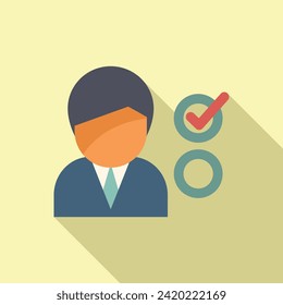 New business manager icon flat vector. Take care hr. New staff member