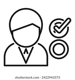 New business manager icon outline vector. Take care hr. New staff member