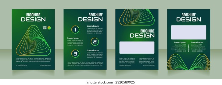 New business model blank brochure design. Template set with copy space for text. Premade corporate reports collection. Editable 4 paper pages. Bebas Neue, Audiowide, Roboto Light fonts used