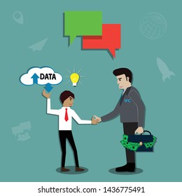 New business model use idea and data for success - vector Illustration

