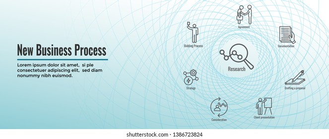 New Business Process Web Header Banner & Icon Set