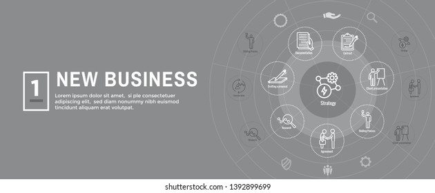 New Business Process Web Header Banner & Icon Set