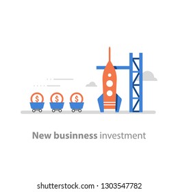 New business, start up concept, vector flat illustration