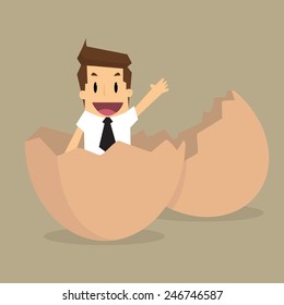 New Businessman on egg.vector