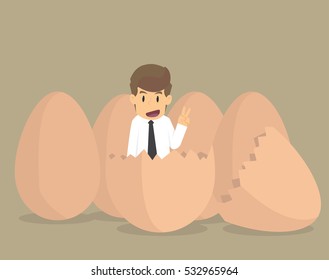 New Businessman on egg.vector
