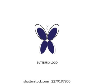 nuevo logotipo de mariposa mosca plana