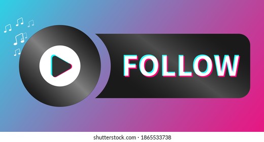 New button design. Button to follow. Blog in the colors of a popular social network. User interface, ui. Social media concept. Vector illustration. EPS10