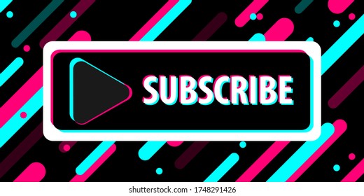 New button design. Button to subscribe. Blog in the colors of a popular social network. User interface, ui. Social media concept. Vector illustration. EPS10