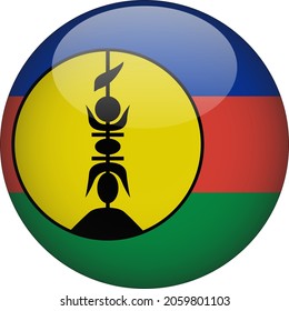 New Caledonia 3D Rounded Country Flag Icon