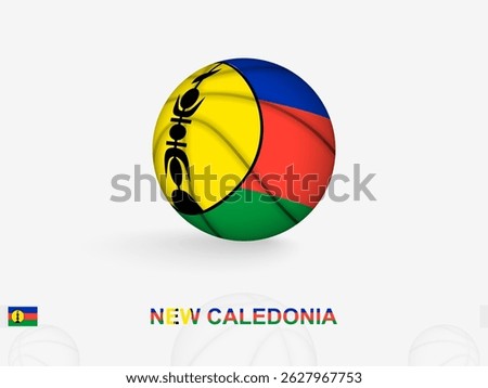 New Caledonia Basketball Concept with National Flag Design. Perfect for use in sports related content, national team promotions.